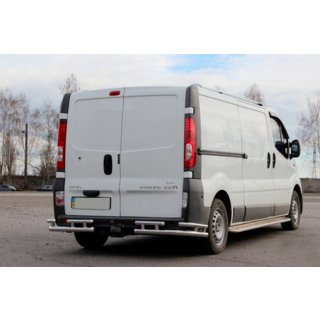 Задняя защита AK003-Plus-2 (нержавейка) Nissan Primastar 2002-2014 гг. фото 1