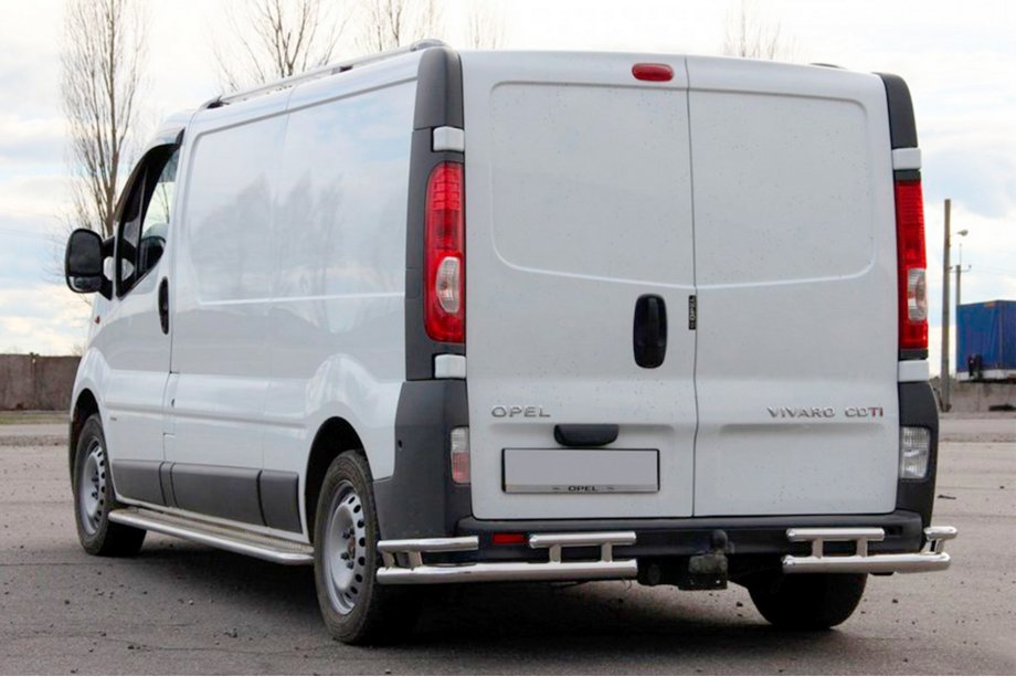 Nissan Primastar 2002-2014 гг. Задняя защита AK003-Plus-2 (нержавейка) Фото 2