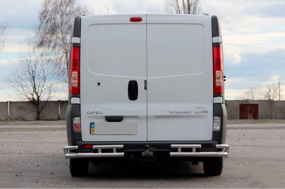 Nissan Primastar 2002-2014 гг. Задняя защита AK003-Plus-2 (нержавейка) Фото 3