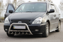 Kia Carnival 2002-2013 гг. Кенгурятник WT004 Нержавейка фото 2