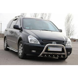 Кенгурятник WT004 Нержавейка Kia Carnival 2002-2013 гг. фото 3