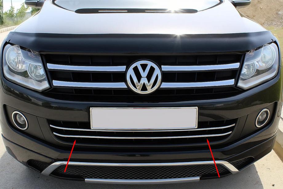 Volkswagen Amarok 2010-2022 гг. Накладки на передний бампер из нержавеющей стали (2 шт) Фото 1