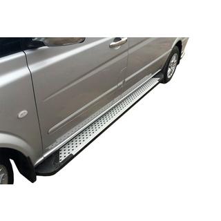 Боковые Подножки Allmond Grey (2 шт., Алюминий) Mercedes Vito W639 2004-2014 гг. фото 1