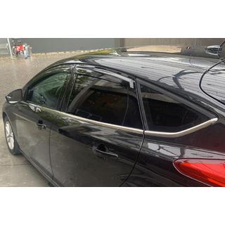 Нижние молдинги окон нержавейка (8 шт) Ford Focus III 2011-2017 гг. фото 3