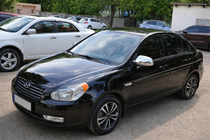 Hyundai Accent 2006-2010 гг. Накладки на Зеркала (2 шт., пластик) фото 1