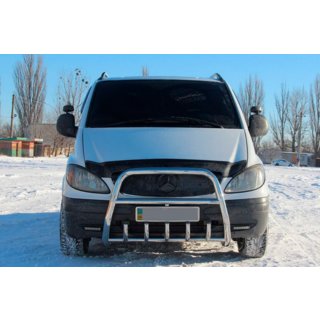 Кенгурятник XL-WT025 (нержавейка) Mercedes Vito W639 2004-2014 гг. фото 3