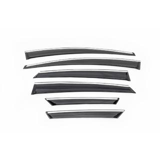 Хромированные дефлекторы окон (6 шт., Sunflex) Ford Focus III 2011-2017 гг. фото 3