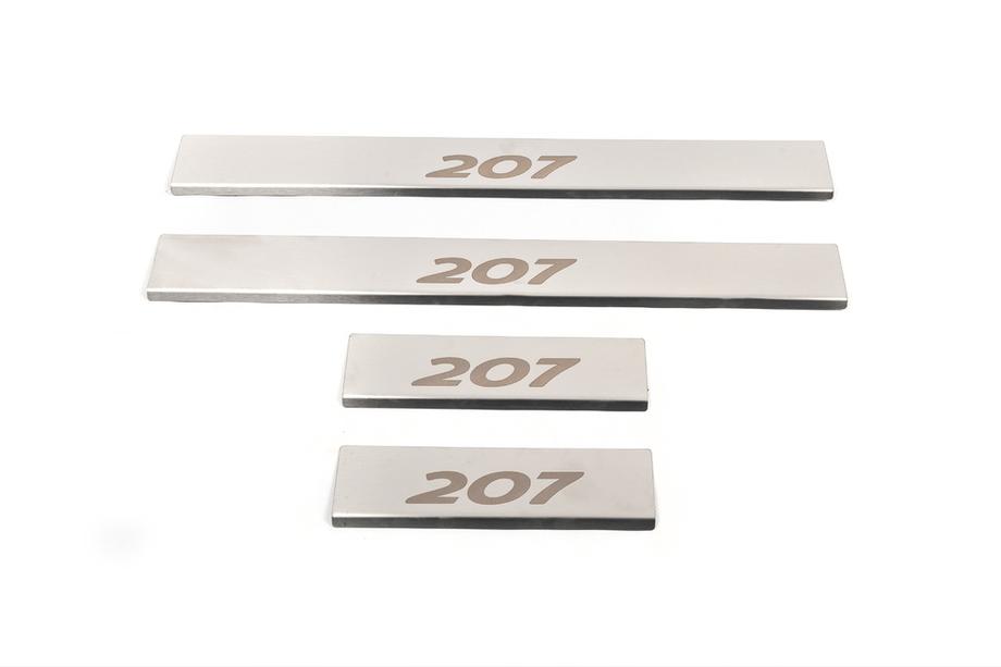 Peugeot 207 2006–2014 гг. Накладки на пороги Carmos (4 шт, нержавейка) Фото 3
