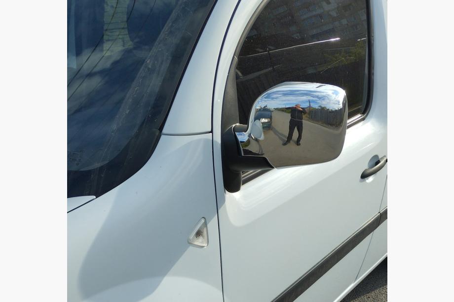 Renault Kangoo 2008–2020 гг. Накладки на Зеркала 2008-2013 (2 шт) OmsaLine - Итальянская Нержавейка Фото 2
