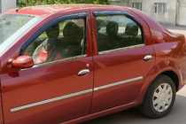 Renault Logan I 2005-2008 гг. Молдинги дверей нержавейка (4 шт.) фото 4
