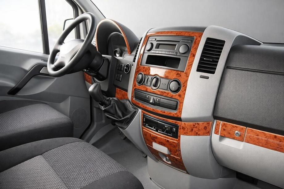 Volkswagen Crafter 2006-2016 гг. Накладки на панель приборов (19 деталей) Дерево Фото 1