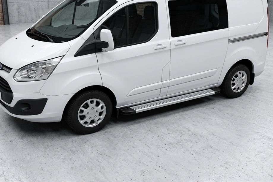 Ford Custom 2013-2022 гг. Боковые Подножки Maya V2 (2 шт., Алюминий) Image