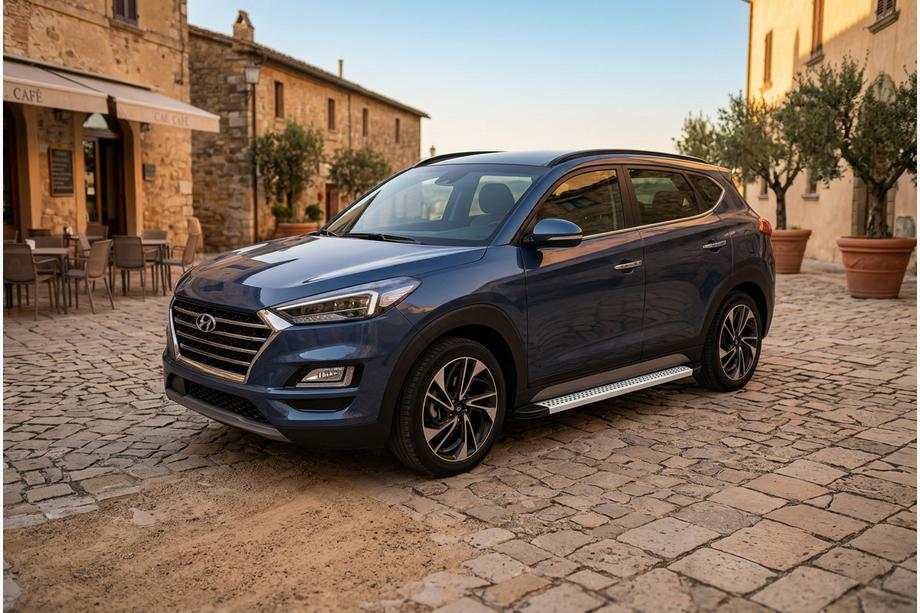 Hyundai Tucson TL 2016-2021 гг. Боковые Подножки Maya V2 (2 шт., Алюминий) Image