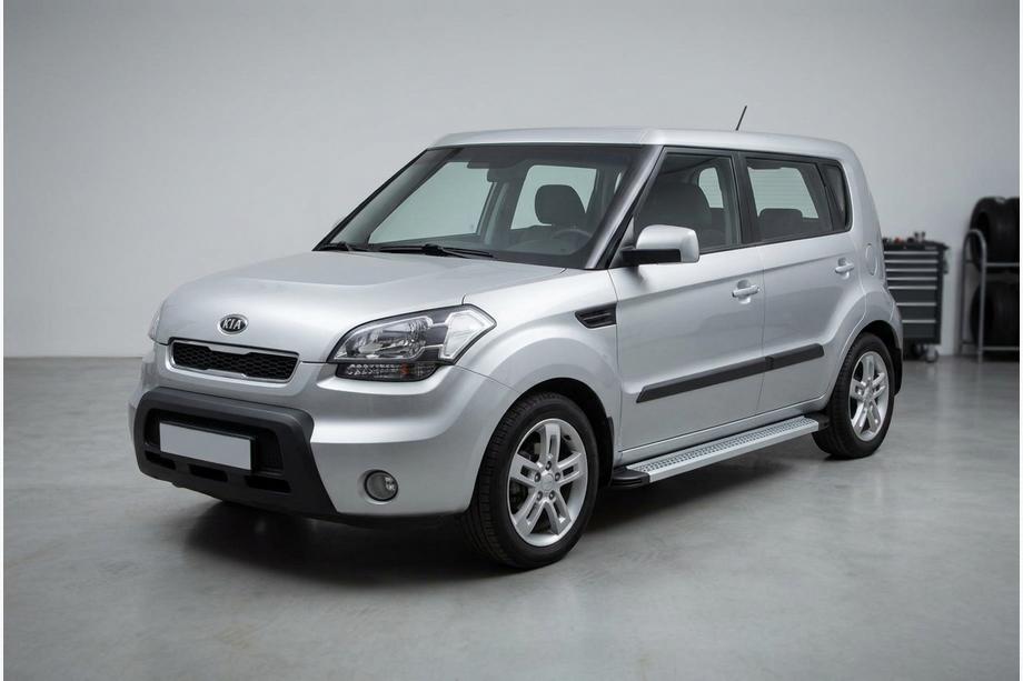 Kia Soul I 2008-2013 гг. Боковые Подножки Maya V2 (2 шт., Алюминий) Image