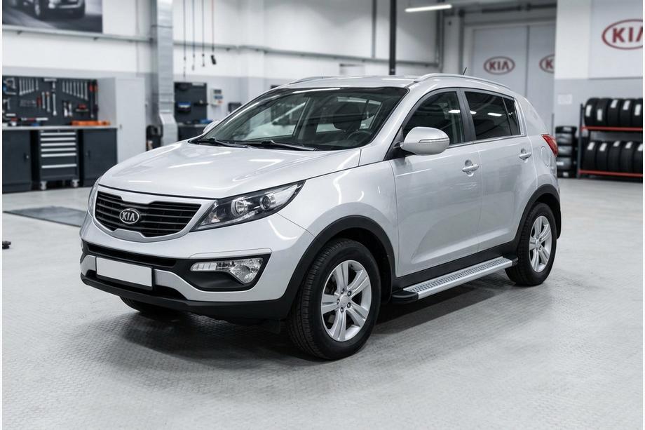 Kia Sportage 2010-2015 гг. Боковые Подножки Maya V2 (2 шт., Алюминий) Image