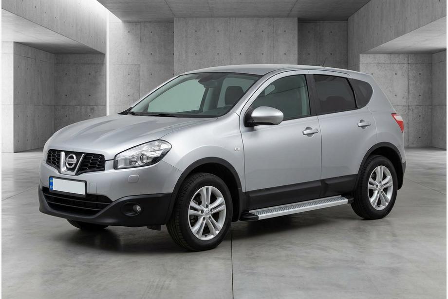 Nissan Qashqai 2010-2014 гг. Боковые Подножки Maya V2 (2 шт., Алюминий) Длинная База Фото 1