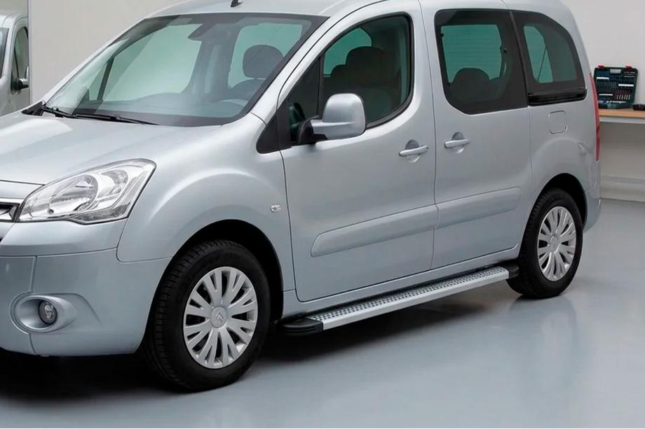 Peugeot Partner Tepee 2008-2018 гг. Боковые Подножки Maya V2 (2 шт., Алюминий) Image