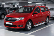 Renault Logan MCV 2013-2022 гг. Боковые Подножки Maya V2 (2 шт., Алюминий) фото 1