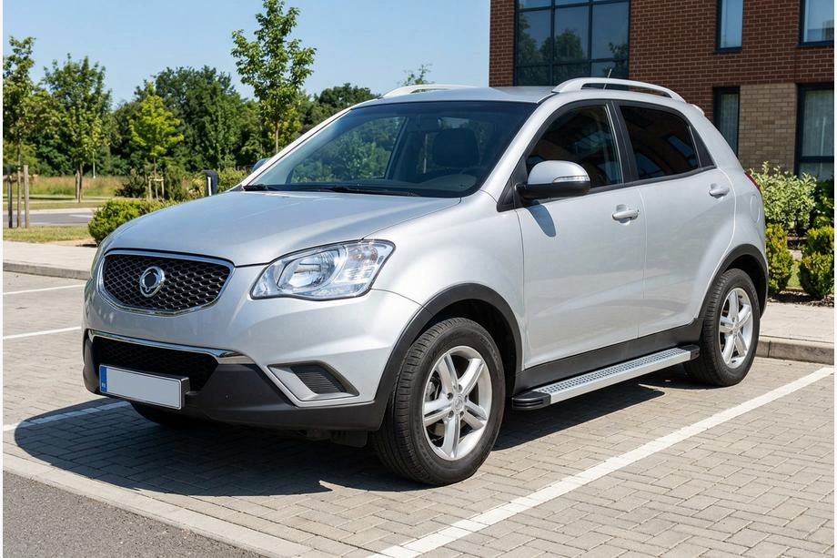 SsangYong Korando 2010-2019 гг. Боковые Подножки Maya V2 (2 шт., Алюминий) Image