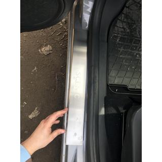 Накладки на Пороги Nataniko (4 шт., Нержавейка) Renault Scenic/Grand 2009-2016 гг. фото 3