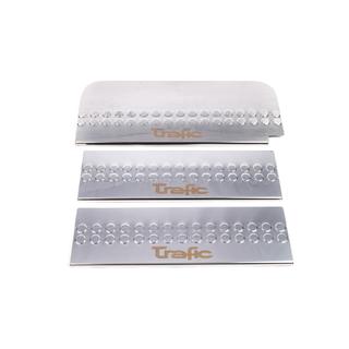 Накладки на пороги Carmos V1 (3 шт, нержавейка) Renault Trafic 2001-2015 гг. фото 2