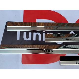 Накладки на Пороги Nataniko (4 шт., Нержавейка) Skoda Superb 2001-2009 гг. фото 3