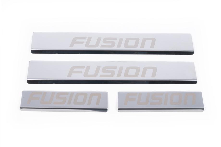 Ford Fusion 2002-2012 гг. Накладки на пороги Carmos (4 шт., нержавейка) Фото 2