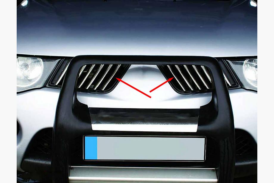 Mitsubishi L200 2006-2015 гг. Хромированные Накладки на Решетку Радиатора (14 шт, Нержавеющая Сталь) Carmos - Турецкая Нержавеющая Сталь Фото 2