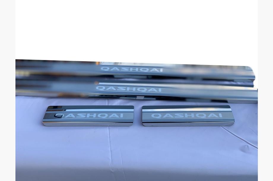 Nissan Qashqai 2014-2021 гг. Накладки на Пороги Nataniko (4 шт., Нержавейка) Image
