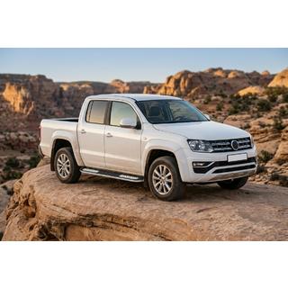 Боковые Подножки Tayga V2 (2 шт., Алюминий) Volkswagen Amarok 2010-2022 гг. фото 1