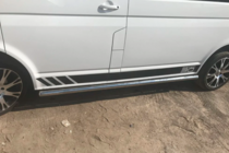 Volkswagen T5 Caravelle 2004-2010 гг. Боковые трубы (2 шт., нержавейка) фото 4