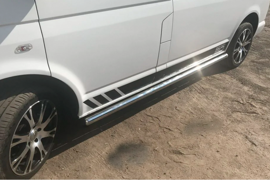 Volkswagen T5 Caravelle 2004-2010 гг. Боковые трубы (2 шт., нержавейка) Image