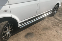 Volkswagen T5 Multivan 2003–2010 гг. Боковые трубы (2 шт., нержавейка) фото 1
