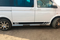 Volkswagen T5 Multivan 2003–2010 гг. Боковые трубы (2 шт., нержавейка) фото 9