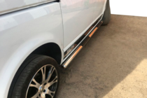 Volkswagen T5 Multivan 2003–2010 гг. Боковые трубы (2 шт., нержавейка) фото 11