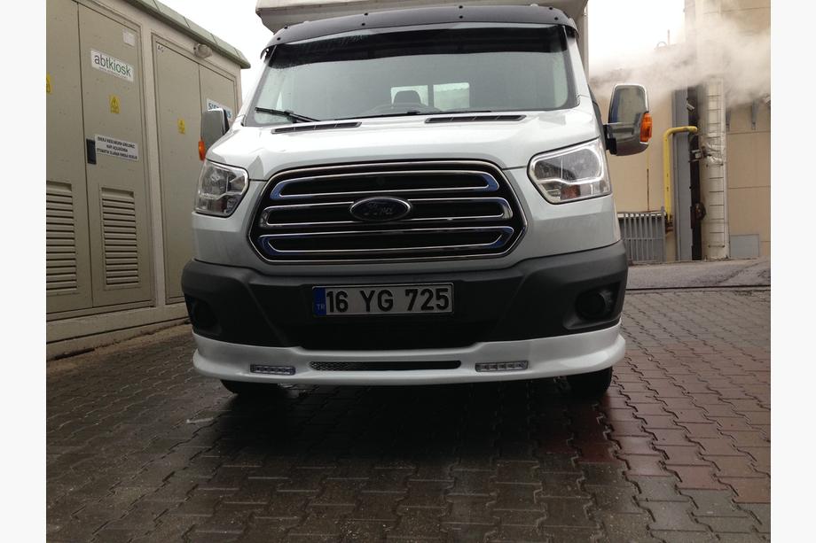 Ford Transit 2014- гг. Накладка на передний бампер Ince (2014-2019, грунт под покраску) Фото 2