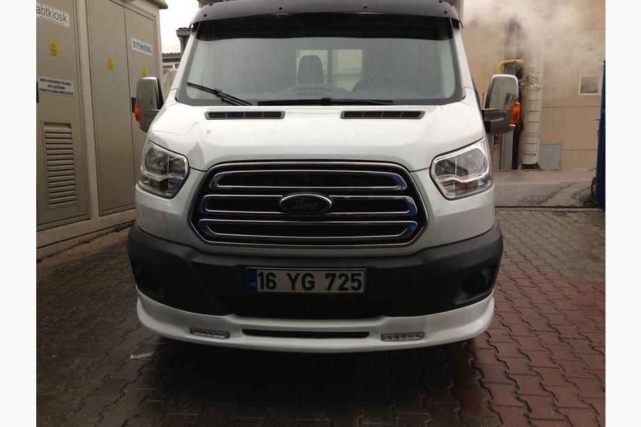 Ford Transit 2014- гг. Накладка на передний бампер Ince (2014-2019, грунт под покраску) Image