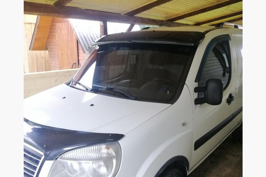 Fiat Doblo I 2005-2010 гг. Козырек на лобовое стекло (черный глянец, 5мм) Фото 6