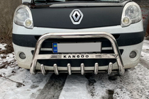 Renault Kangoo 2008-2020 гг. Защита переднего бампера WT003/004 (нержавейка) без надписи, 51 мм фото 2