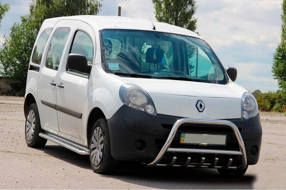 Renault Kangoo 2008–2020 гг. Защита переднего бампера WT003/004 (нержавейка) с надписью, 60 мм Фото 8