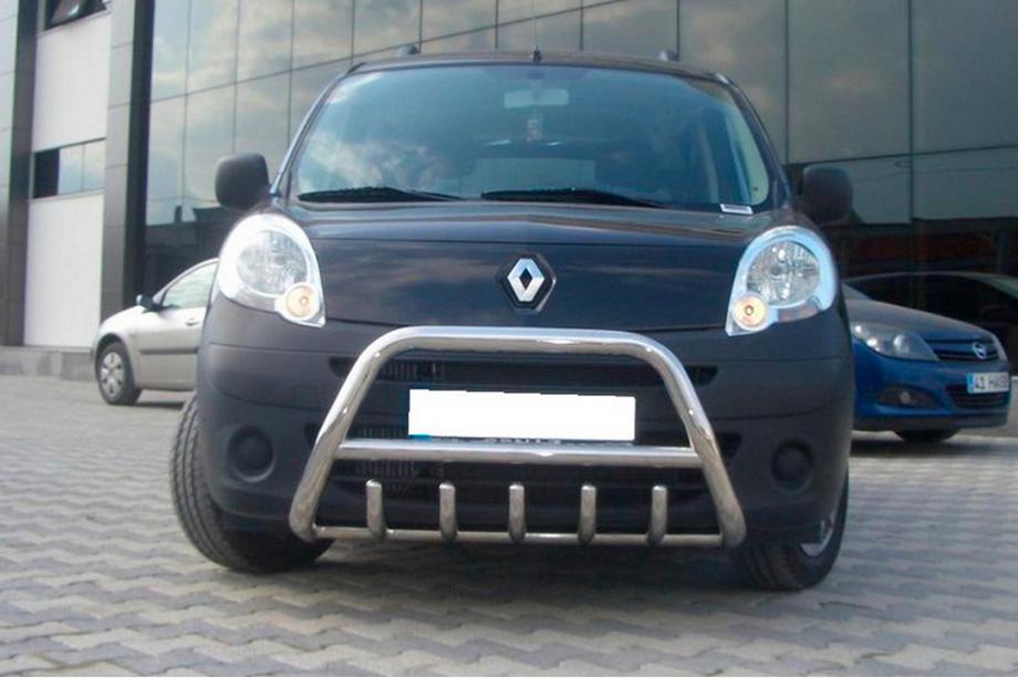 Renault Kangoo 2008–2020 гг. Защита переднего бампера WT003/004 (нержавейка) с надписью, 60 мм Фото 10