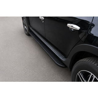 Боковые Подножки Tayga V1 Черные (2 шт., Алюминий) Dacia Duster 2008-2018 гг. фото 1