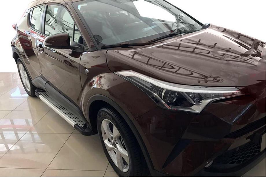 Toyota C-HR 2016-2023 гг. Боковые Подножки Allmond Grey (2 шт., Алюминий) Image