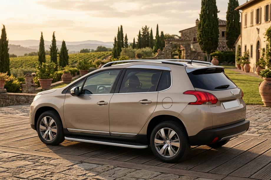 Peugeot 3008 2008-2016 гг. Боковые Подножки Tayga Grey (2 шт., Алюминий) Image