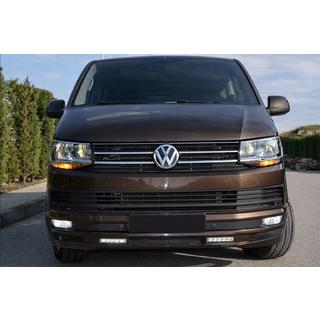 Накладка на передний бампер Sport 2-LED 2015-2018 (под покраску) Volkswagen T6 2015-2024 гг. фото 2