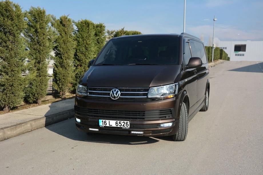 Volkswagen T6 2015-2024 гг. Накладка на передний бампер Sport 2-LED 2015-2018 (под покраску) Фото 8