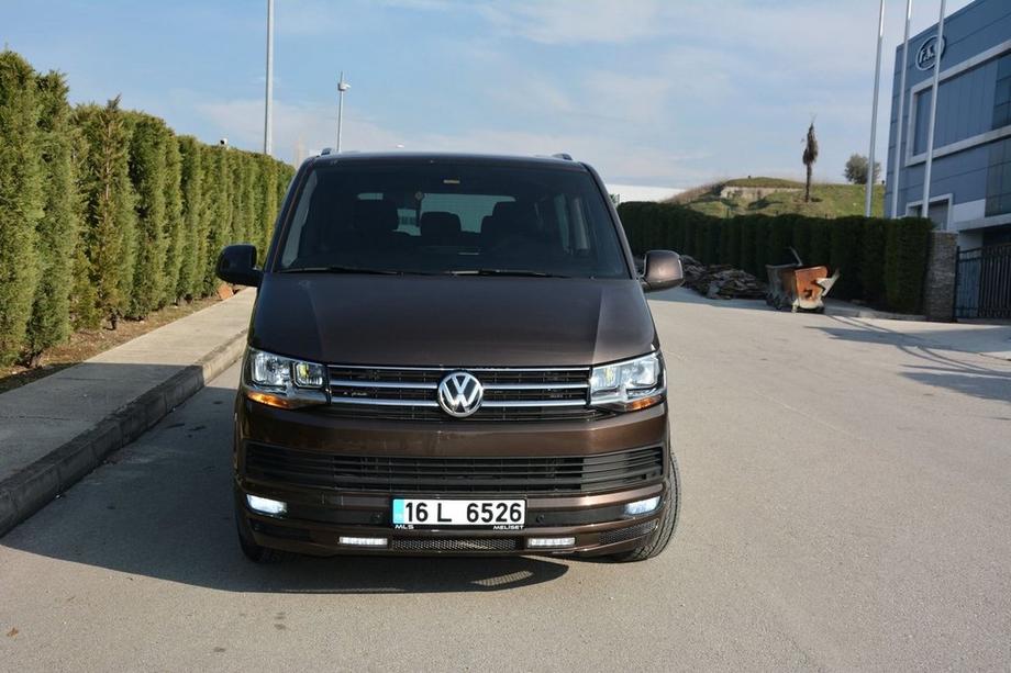 Volkswagen T6 2015-2024 гг. Накладка на передний бампер Sport 2-LED 2015-2018 (под покраску) Фото 9