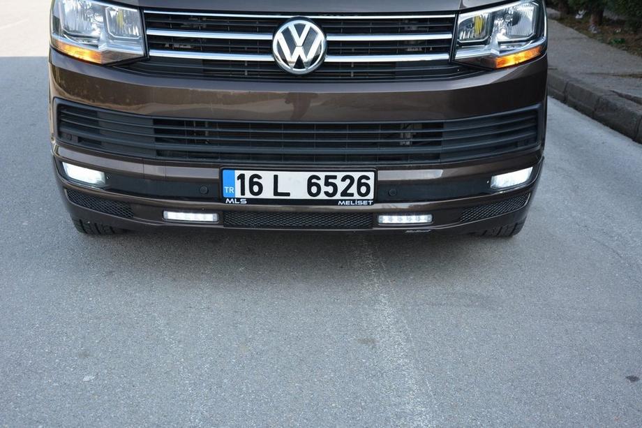 Volkswagen T6 2015-2024 гг. Накладка на передний бампер Sport 2-LED 2015-2018 (под покраску) Фото 10