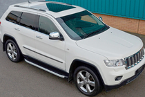Jeep Grand Cherokee WK2 2010-2021 гг. Боковые Подножки Fullmond (2 шт., Алюминий) фото 1