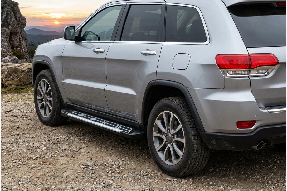Jeep Grand Cherokee WK2 2010-2021 гг. Боковые Подножки Sunrise (2 шт., Алюминий) Фото 1